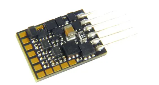 Miniatur-Nicht-Sound-Decoder - 12 x 8,6 x 2,5mm - 0,7 A - 6 FA 6-pol Schnittstelle NEM651 auf Decoder, keine Drähte