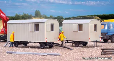H0 Bauwagen, 2 Stueck