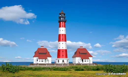 37300 N Leuchtturm Westerheversand mit 2 Nebengebäuden, Funktionsbausatz