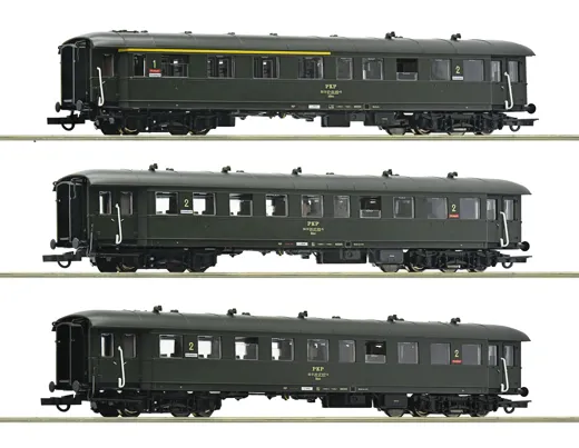 3-tlg. Set: Personenwagen, PKP