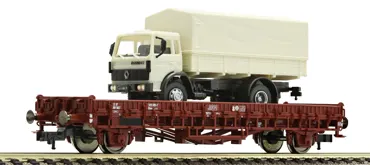 Flachwagen mit Lkw, SNCF