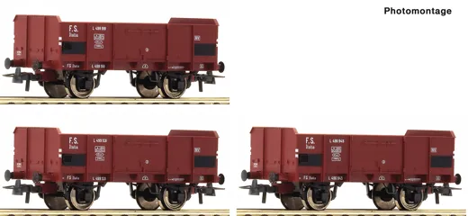 Set: 3-tlg. Offene Güterwagen, FS