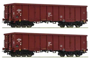 2-tlg. Set: Offene Güterwagen, PKP