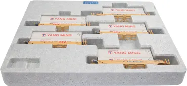 Gunderson MAXI-I Double Stack Car 5 Unit Set,  TTX New Logo #759368 with Yang Ming Containers / 106-6213, Privat