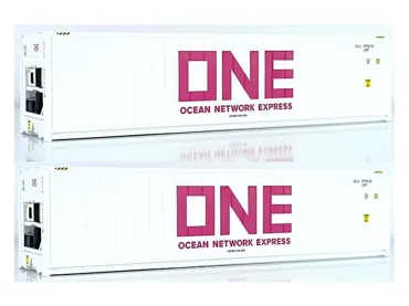 2er-Set Container 40" Frigo HC ONE, Weiss, Schrift Rosa