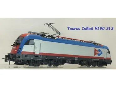 Taurus E190 313 InRail, InRail-Logo, Lackierung Rot/hellblau/elfenbein, 9183 2190 313-3 I-INR, Epochen VI, DC mit Sound