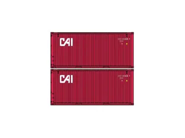 H0 1:87 - Set 2 Container 20 CAI, rot, weisse Schrift