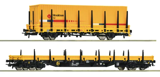 2-tlg. Set: Rungenwagen, Strukton Rail, Privatbahn