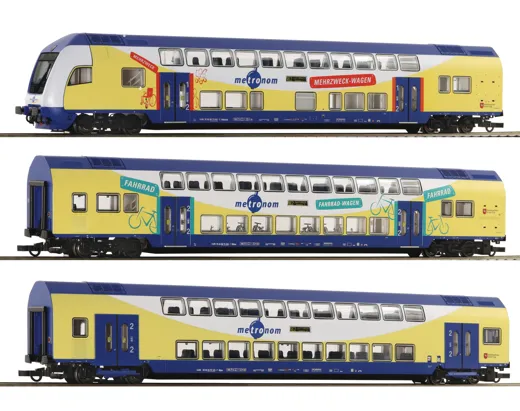 3-tlg. Set: Doppelstockwagen, metronom