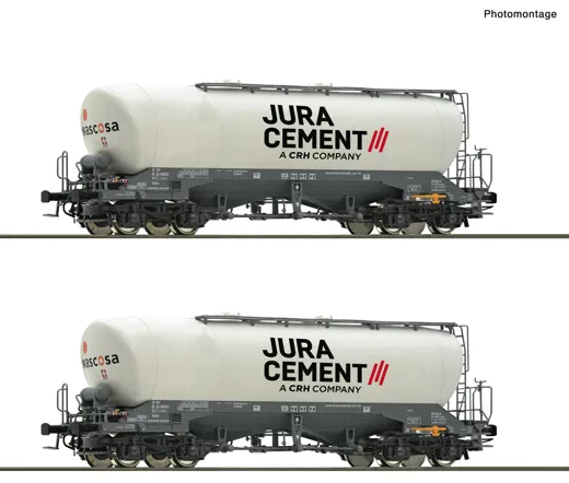 2-tlg. Set: Silowagen, Jura Cement/Wascosa, Privatbahn
