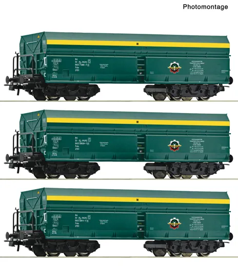 3-tlg. Set: Selbstentladewagen, PTKiGK, Privatbahn