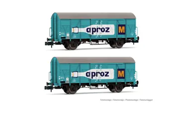 SBB 2-teiliges Set 2-achsiger gedeckter Güterwagen K4, APROZ, Ep. III