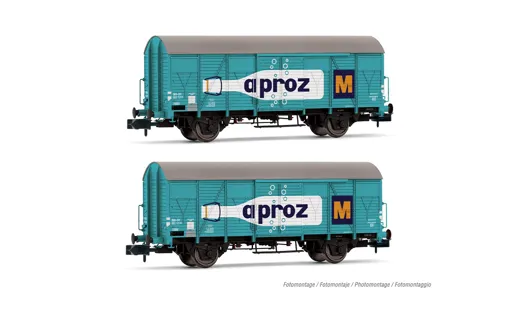 SBB 2-teiliges Set 2-achsiger gedeckter Güterwagen K4, APROZ, Ep. III