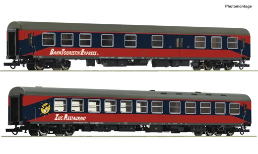 2-tlg. Set: Reisezugwagen, BTE, Privatbahn