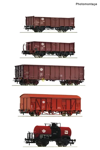 5-tlg. Set: Güterzug, MAV, GySEV