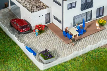 PREMIUM Strassenfolie Kopfsteinpflaster, grau meliert