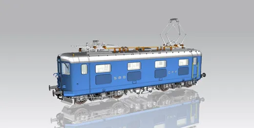 SBB elektrische Lok Re 4/4 I 409, saphirblau, Ep. III, DC