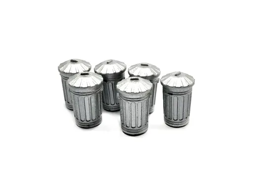 6 verzinkte Abfalleimer