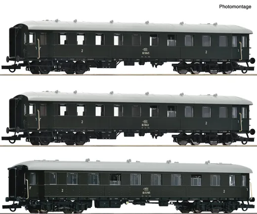 3-tlg. Set: Personenwagen, MAV, GySEV
