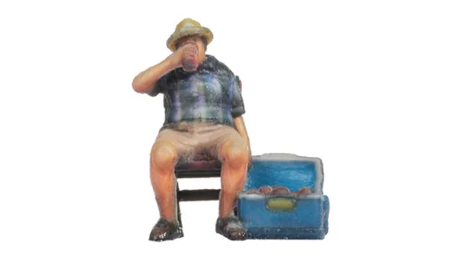 Mann auf Klappstuhl, 3D-Master-Einzelfigur