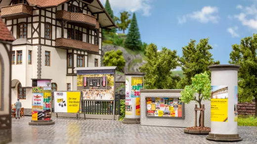 L-C Litfaßsäulen & Werbewände je 3 Stück
