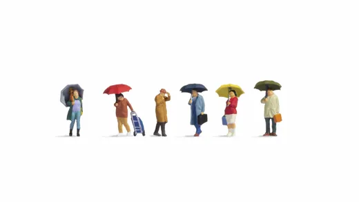 Menschen im Regen