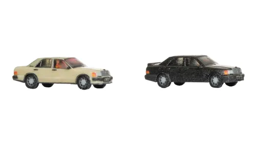Mercedes-Benz W201/190, 2 Stück, beige und schwar, 3D-Farbdruck