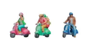 Motorrollerfahrer, 3D-Farbdruck