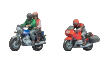 Motorradfahrer, 3D-Farbdruck