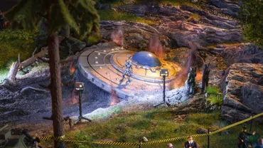 UFO-Absturz, 22,5 x 15 cm, 6,5 cm hoch