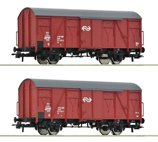 2-tlg. Set: Gedeckte Güterwagen, NS
