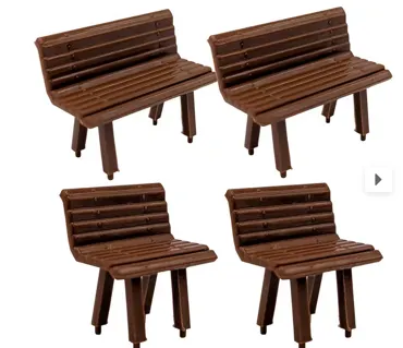 Sitzbank klein und gross braun Spur G für Bahnhof