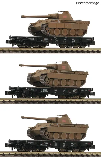 3-tlg. Set: Schwerlast-Flachwagen, DRB