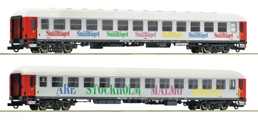 2-tlg. Set: Reisezugwagen, Snälltåget, Privatbahn