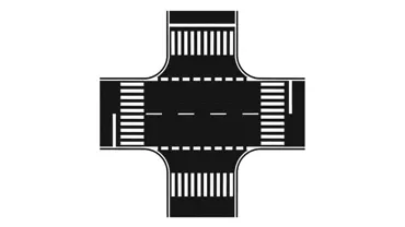 Kreuzung Asphalt
