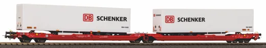 Taschenwagen T3000e mit 2 "DB Schenker" Trailern DB AG VI