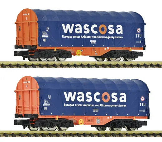 2-tlg. Set: Schiebeplanenwagen, Wascosa