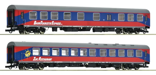 2-tlg. Set: Reisezugwagen, BTE, Privatbahn