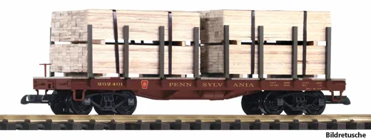 G Rungenwagen PRR mit Holzladung