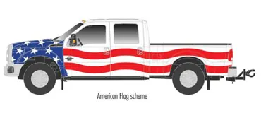 Ford F-250 Pickup Am Flag