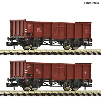 2-tlg. Set: Offene Güterwagen, DR