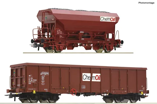 2-tlg. Set: Güterwagen, Chemoil, Privatbahn