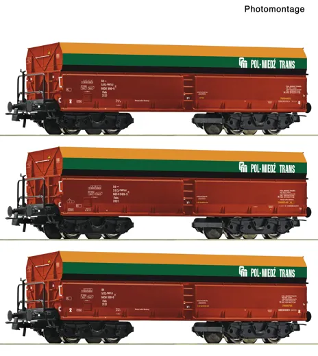 3-tlg. Set: Selbstentladewagen, PMT, Privatbahn