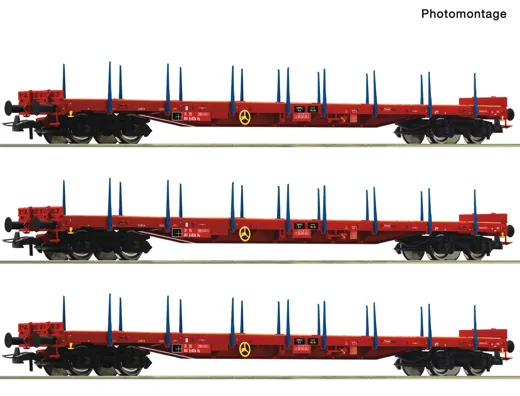 3-tlg. Set: Rungenwagen, RCW, ÖBB