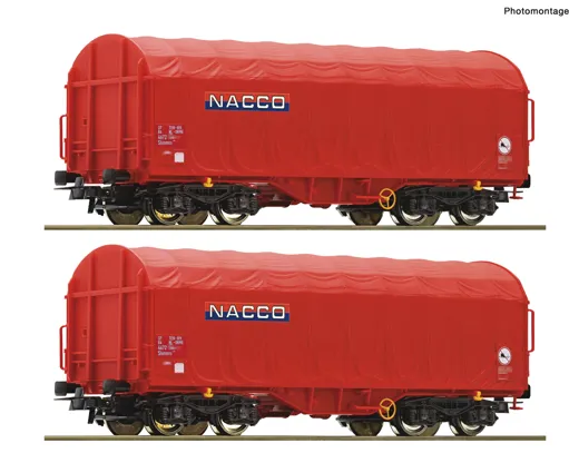 2-tlg. Set: Schiebeplanenwagen, NACCO, Privatbahn