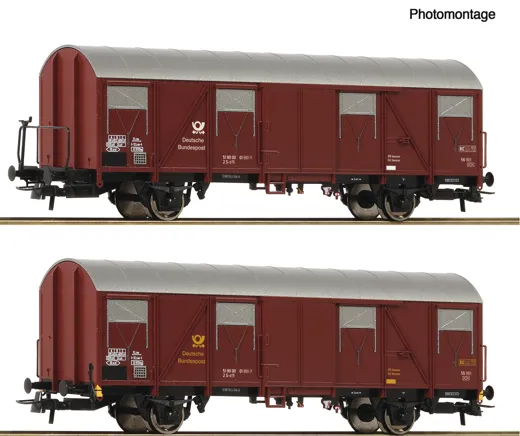 2-tlg. Set: Gedeckte Postgüterwagen, DBP