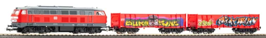 Start-Set kids Güterzug BR 218 DB AG mit zwei offenen Güterwagen Eaos