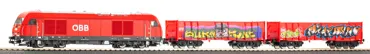 Start-Set kids Güterzug Rh 2016 ÖBB mit zwei offenen Güterwagen Eaos