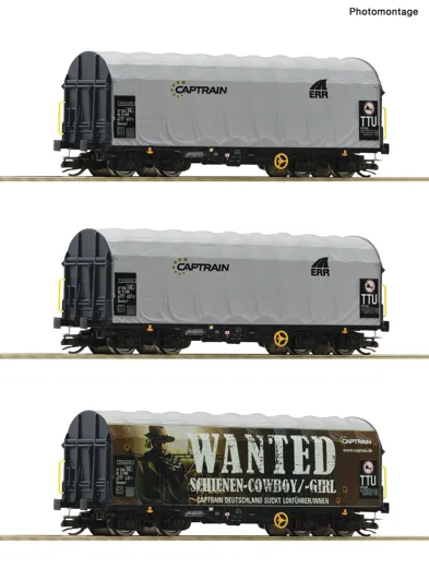 3-tlg. Set: Schiebeplanenwagen, Captrain