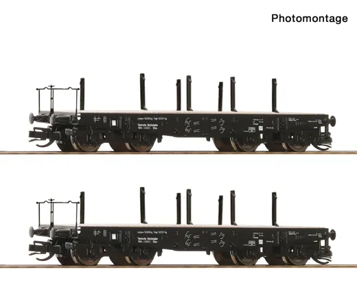 2-tlg. Set: Schwerlast-Flachwagen, DRG
